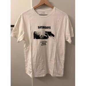 Saturdays NYC Graphic T-Shirt Mens Medium White